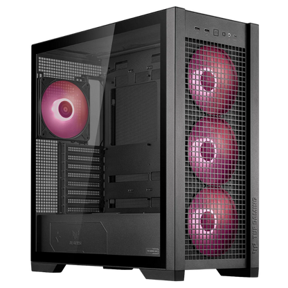 ASUS GT302 ARGB TUF GAMING MID TOWER CASE W/ 4 ARGB FANS (BLACK)