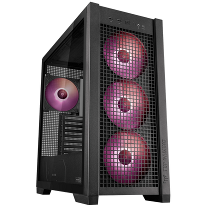 ASUS GT302 ARGB TUF GAMING MID TOWER CASE W/ 4 ARGB FANS (BLACK)