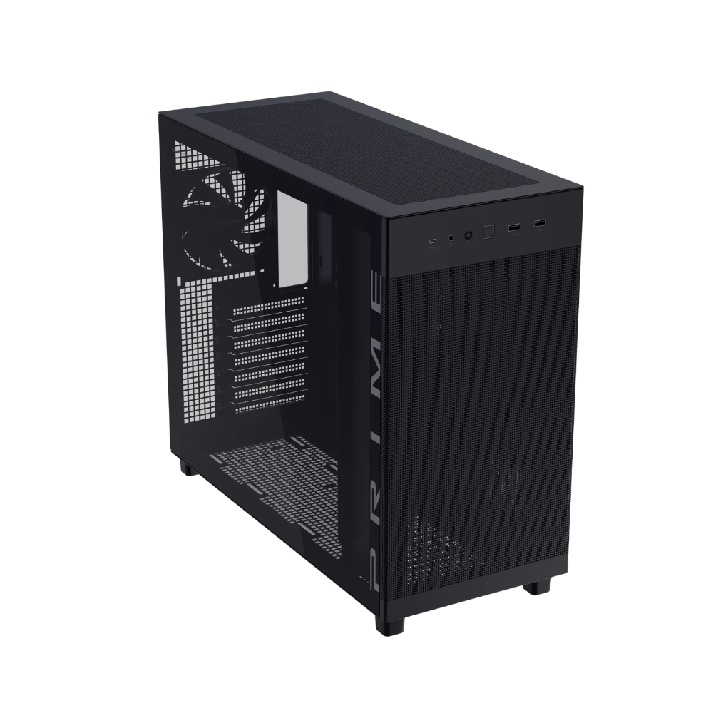 ASUS PRIME AP303 TEMPERED GLASS ATX CASE W/ 1FAN (BLACK)