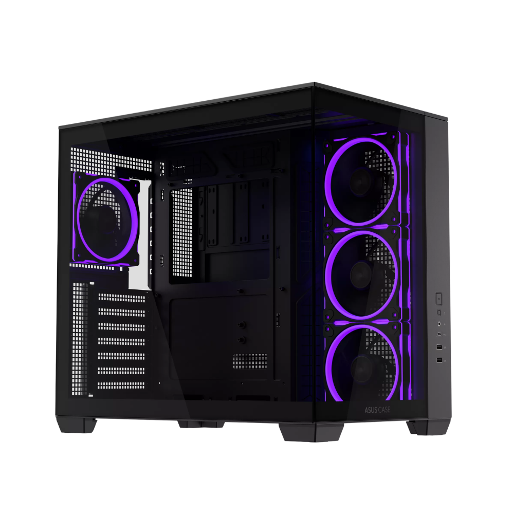 ASUS A32 PLUS TEMPERED GLASS DUAL CHAMBER ATX CASE W/ 4 ARGB FANS (BLACK)