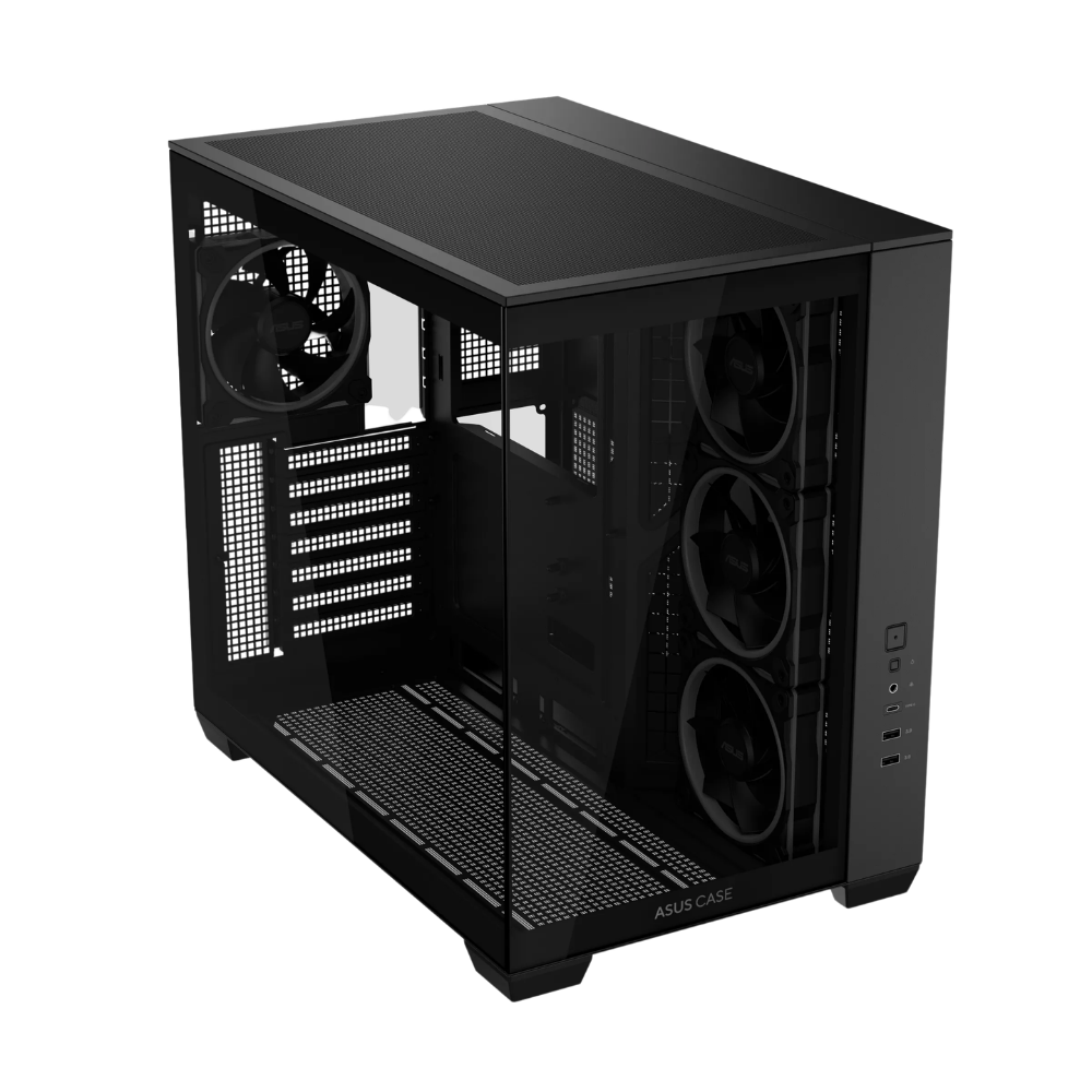 ASUS A32 PLUS TEMPERED GLASS DUAL CHAMBER ATX CASE W/ 4 ARGB FANS (BLACK)