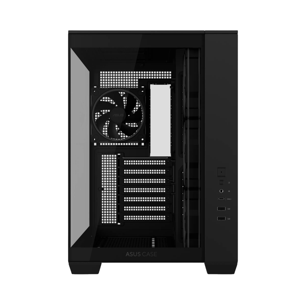 ASUS A32 PLUS TEMPERED GLASS DUAL CHAMBER ATX CASE W/ 4 ARGB FANS (BLACK)