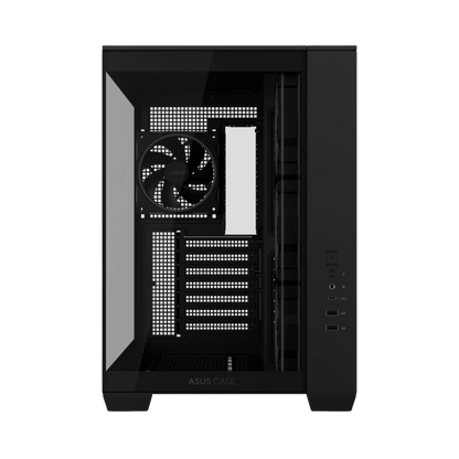 ASUS A32 PLUS TEMPERED GLASS DUAL CHAMBER ATX CASE W/ 4 ARGB FANS (BLACK)