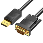 VENTION DP (M) TO VGA (M) CABLE (1.5M) BLACK
