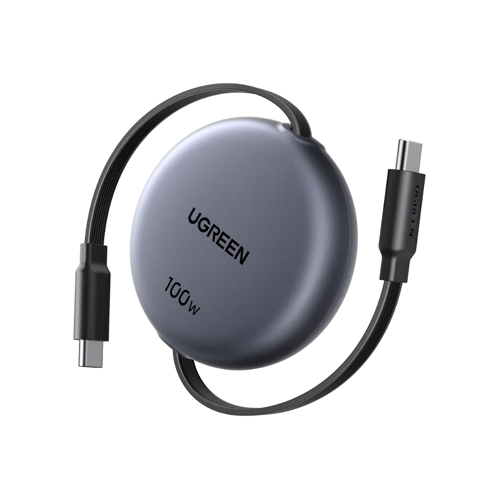 UGREEN USB-C (M) TO USB-C (M) RETRACTABLE FLAT CABLE 100W 5A (1M)