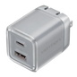 VENTION FOLDABLE PLUG 70W (1XUSB-C, 1XUSB-A) ADAPTER W/ 1M CABLE GRAY