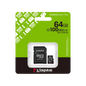 KINGSTON 64GB CANVAS SELECT PLUS CLASS 10 SDHC 100MB/S FLASH MEMORY W/ ADAPTER