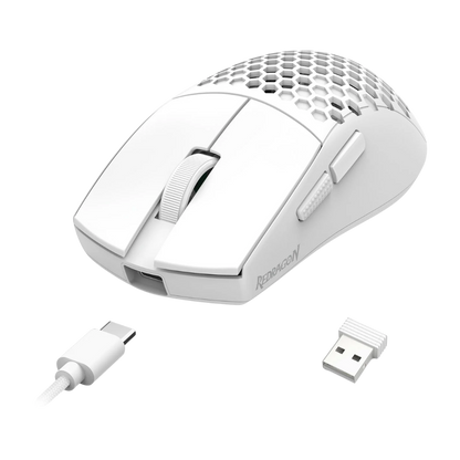 REDRAGON ASTROLABE LITE TRI-MODE HONEYCOMB GAMING MOUSE (WHITE)