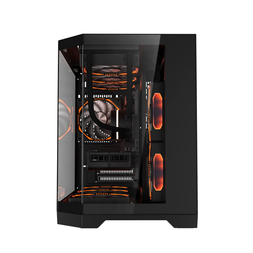 COOLMAN SPECTRA CASE M-ATX CASE W/ TEMPERED GLASS SIDE PANEL, LCD SCREEN