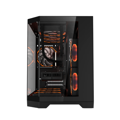 COOLMAN SPECTRA CASE M-ATX CASE W/ TEMPERED GLASS SIDE PANEL, LCD SCREEN