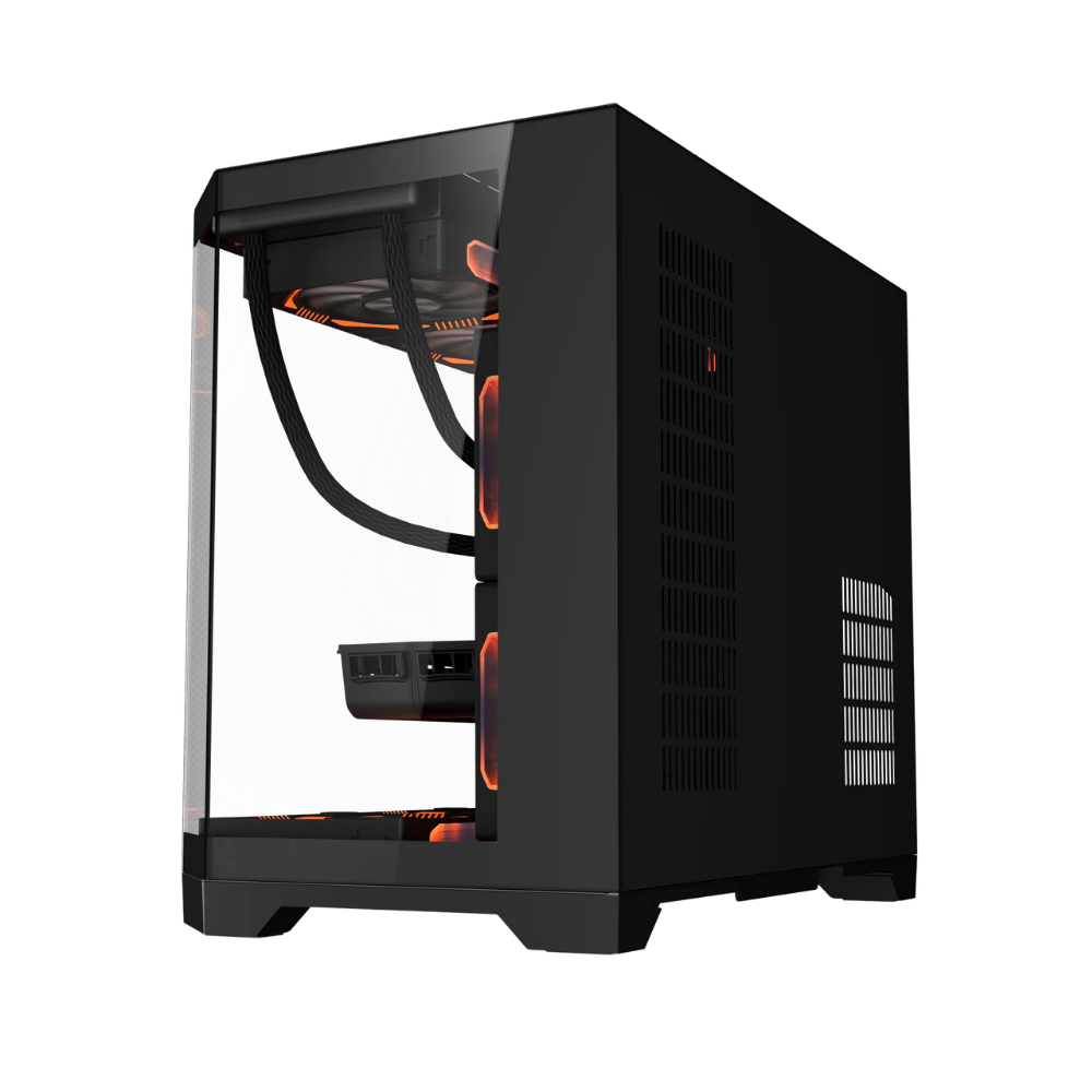 COOLMAN SPECTRA CASE M-ATX CASE W/ TEMPERED GLASS SIDE PANEL, LCD SCREEN