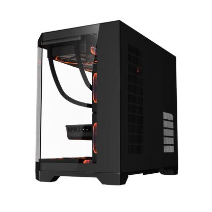 COOLMAN SPECTRA CASE M-ATX CASE W/ TEMPERED GLASS SIDE PANEL, LCD SCREEN