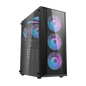 DARKFLASH DK352 PLUS ATX TOWER CASE W/ TEMPERED GLASS SIDE PANEL, 4 ARGB FANS
