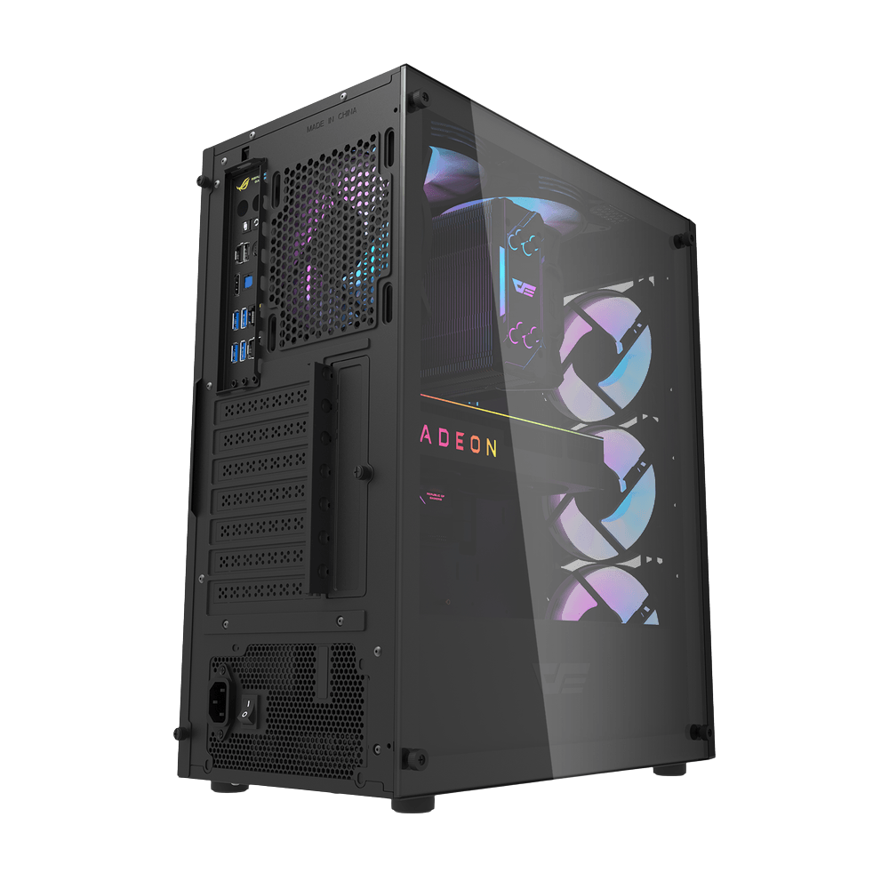 DARKFLASH DK352 PLUS ATX TOWER CASE W/ TEMPERED GLASS SIDE PANEL, 4 ARGB FANS