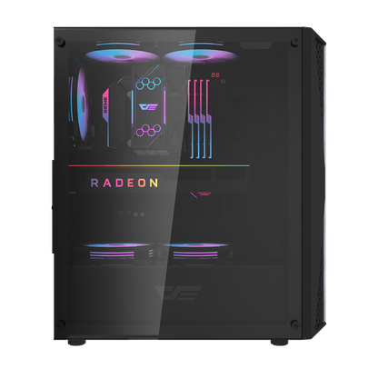 DARKFLASH DK352 PLUS ATX TOWER CASE W/ TEMPERED GLASS SIDE PANEL, 4 ARGB FANS