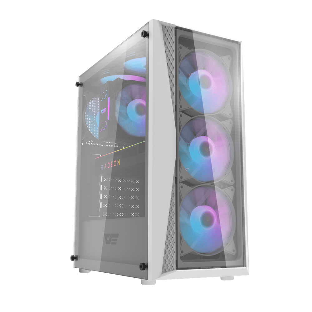 DARKFLASH DK352 PLUS ATX TOWER CASE W/ TEMPERED GLASS SIDE PANEL, 4 ARGB FANS
