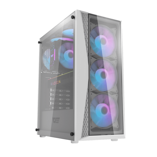 DARKFLASH DK352 PLUS ATX TOWER CASE W/ TEMPERED GLASS SIDE PANEL, 4 ARGB FANS