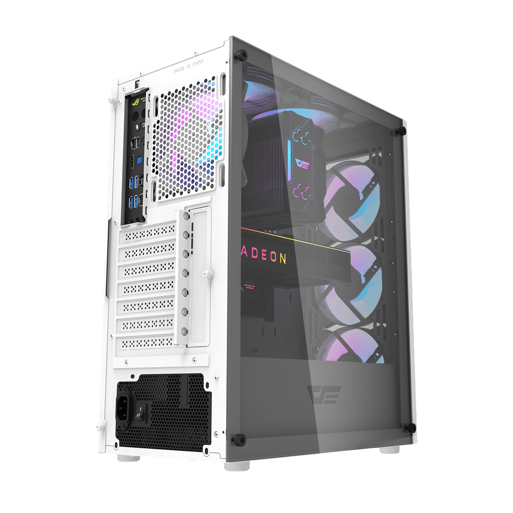 DARKFLASH DK352 PLUS ATX TOWER CASE W/ TEMPERED GLASS SIDE PANEL, 4 ARGB FANS