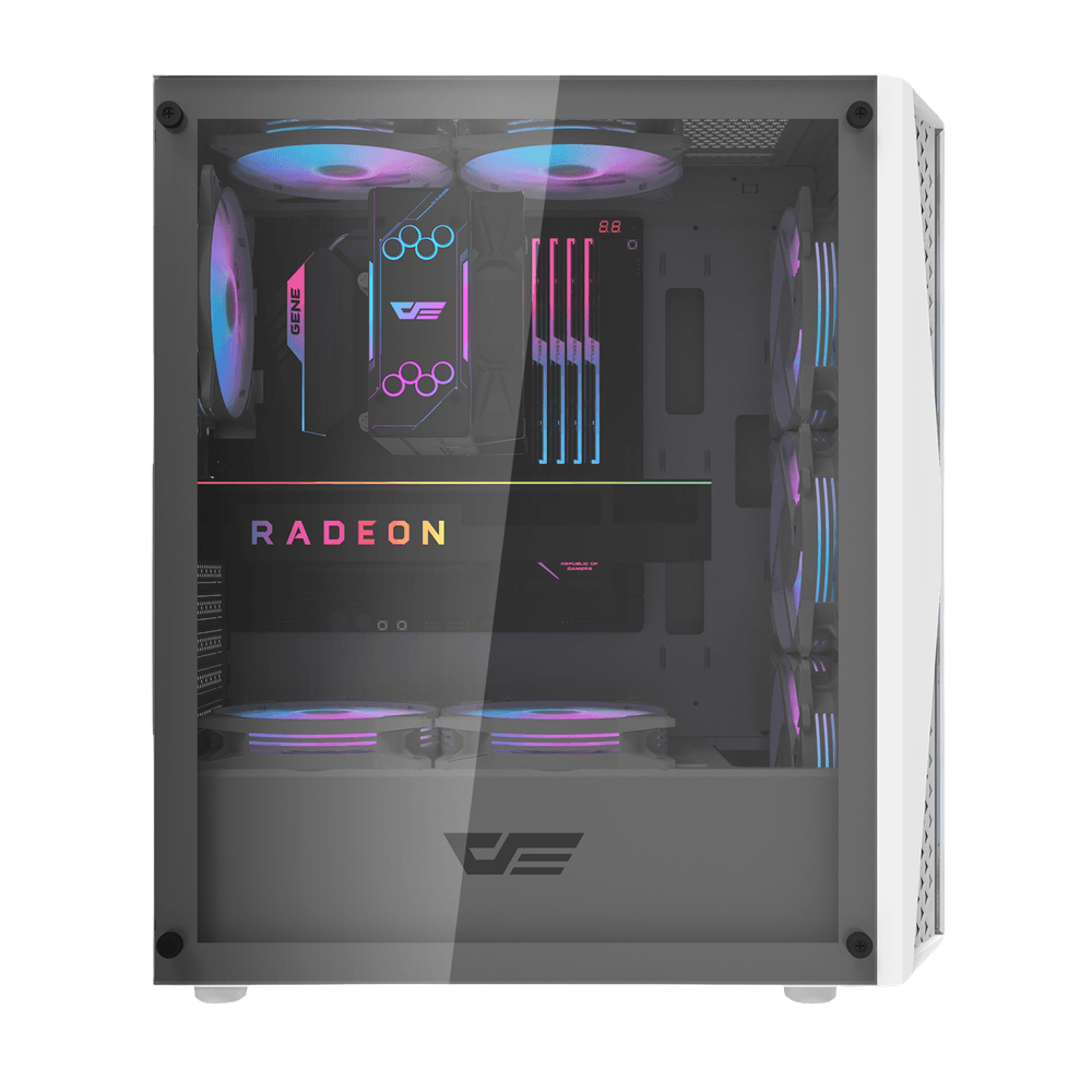 DARKFLASH DK352 PLUS ATX TOWER CASE W/ TEMPERED GLASS SIDE PANEL, 4 ARGB FANS