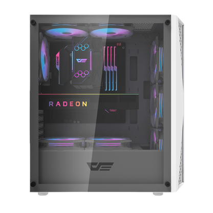 DARKFLASH DK352 PLUS ATX TOWER CASE W/ TEMPERED GLASS SIDE PANEL, 4 ARGB FANS
