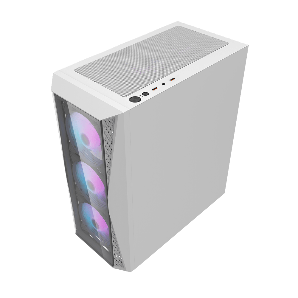 DARKFLASH DK352 PLUS ATX TOWER CASE W/ TEMPERED GLASS SIDE PANEL, 4 ARGB FANS