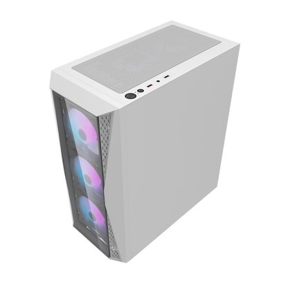 DARKFLASH DK352 PLUS ATX TOWER CASE W/ TEMPERED GLASS SIDE PANEL, 4 ARGB FANS