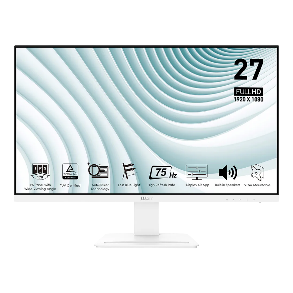 MSI PRO MP273W 27" FHD LED IPS MONITOR WLMNT (HDMI, DP) WHITE