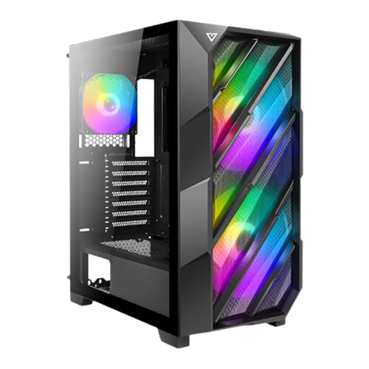 ANTEC NX700 MID TOWER CASE W/ TEMPERED GLASS SIDE PANEL, 2 ARGB FANS (BLACK)