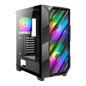 ANTEC NX700 MID TOWER CASE W/ TEMPERED GLASS SIDE PANEL, 2 ARGB FANS (BLACK)