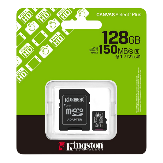 KINGSTON CANVAS SELECT PLUS CLASS 10 SDHC 100MB/S FLASH MEMORY W/ ADAPTER