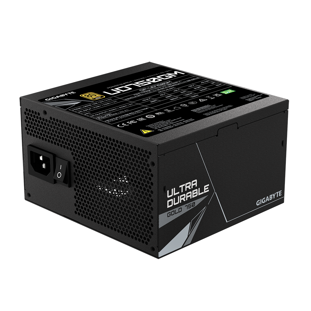 GIGABYTE UD750GM 750W 1X120MM FAN, 8SATA, 4PCIE, ACTIVE PFC, MODULAR, 80-PLUS GOLD