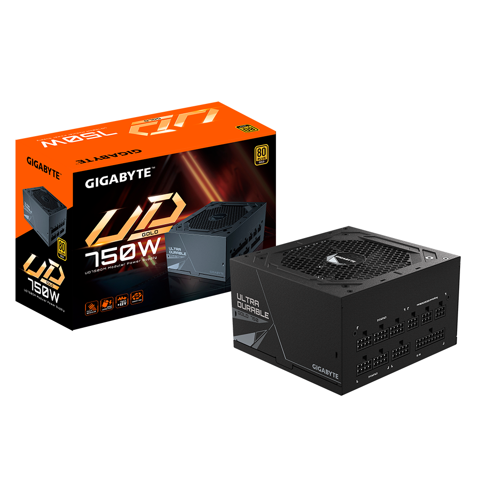 GIGABYTE UD750GM 750W 1X120MM FAN, 8SATA, 4PCIE, ACTIVE PFC, MODULAR, 80-PLUS GOLD
