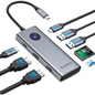 ORICO 8 IN 1 TYPE-C DOCKING STATION (2XUSB-A, 2XUSB-C, HDMI, RJ45, MICROSD, SD)