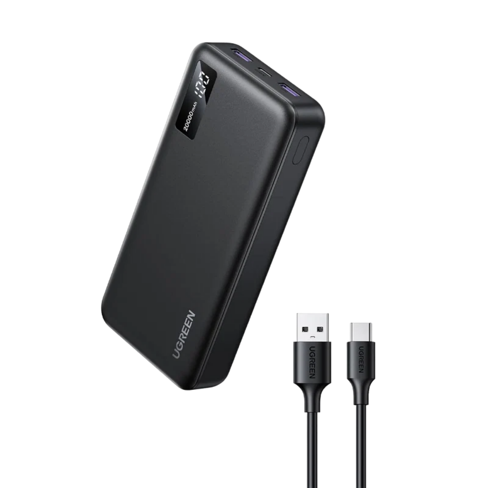 UGREEN PB312 POWERBANK 20000MAH 22.5W (2XUSB-A, USB-C) USB-C TWO-WAY FAST CHARGE (BLACK)