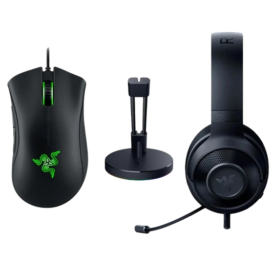 RAZER GAME ON BUNDLE (DEATHADDER ESSENTIAL MOUSE + KRAKEN X LITE HEADSET + MOUSE BUNGEE V3 CHROMA)