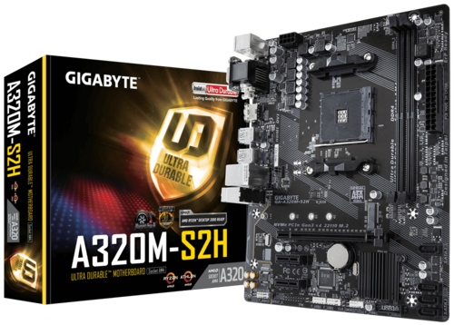 GIGABYTE GA-A320M-S2H 2DDR4 M.2 MOTHERBOARD (DB15, DVI, HDMI)