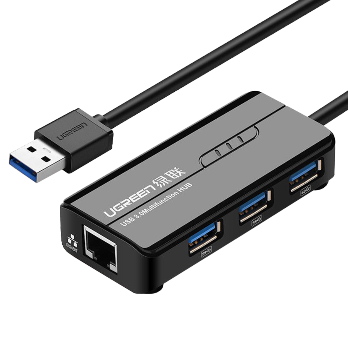 UGREEN 3PORT USB3.0 HUB W/ GIGABIT ETHERNET ADAPTER