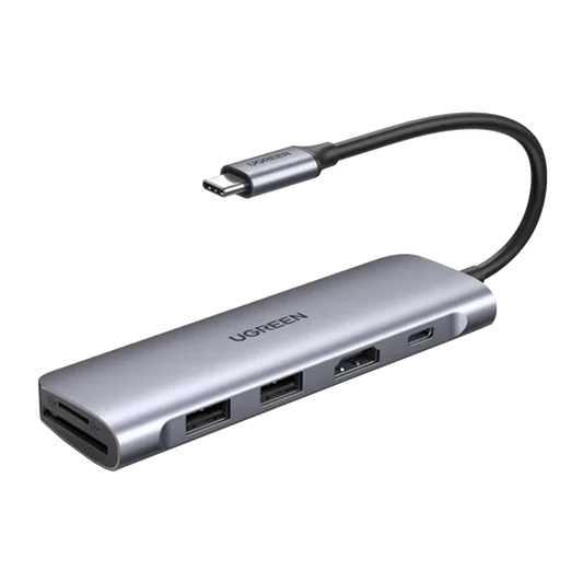 UGREEN 6 IN 1 USB-C HUB (2XUSB-A 3.0, USB-C, MICRO SD, SD, HDMI)
