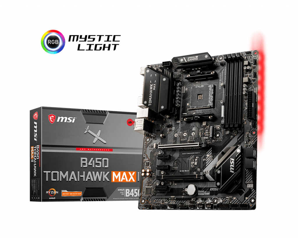 MSI B450 TOMAHAWK MAX II A,V,GBL 4DDR4 M.2 MOTHERBOARD (DVI, HDMI)