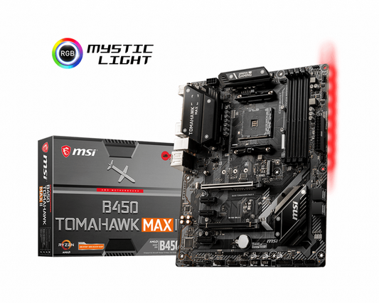 MSI B450 TOMAHAWK MAX II A,V,GBL 4DDR4 M.2 MOTHERBOARD (DVI, HDMI)