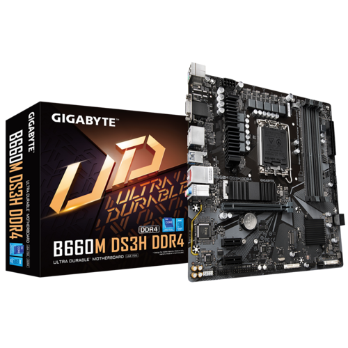 GIGABYTE B660M DS3H 4DDR4 2XM.2 MOTHERBOARD (DB15, HDMI, DP)
