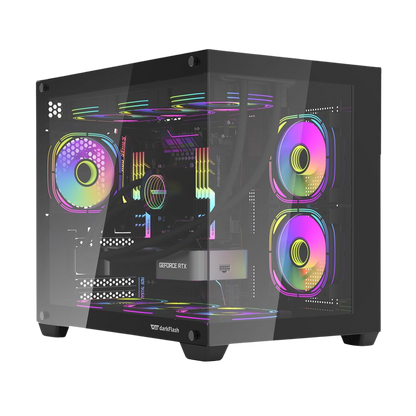 DARKFLASH C285MP MICRO ATX CASE W/ TEMPERED GLASS PANORAMIC SIDE