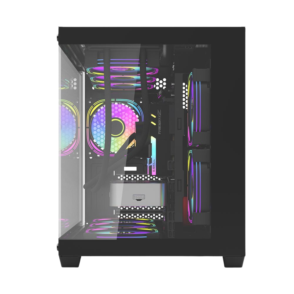 DARKFLASH C285MP MICRO ATX CASE W/ TEMPERED GLASS PANORAMIC SIDE