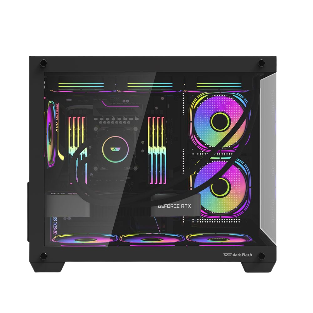 DARKFLASH C285MP MICRO ATX CASE W/ TEMPERED GLASS PANORAMIC SIDE