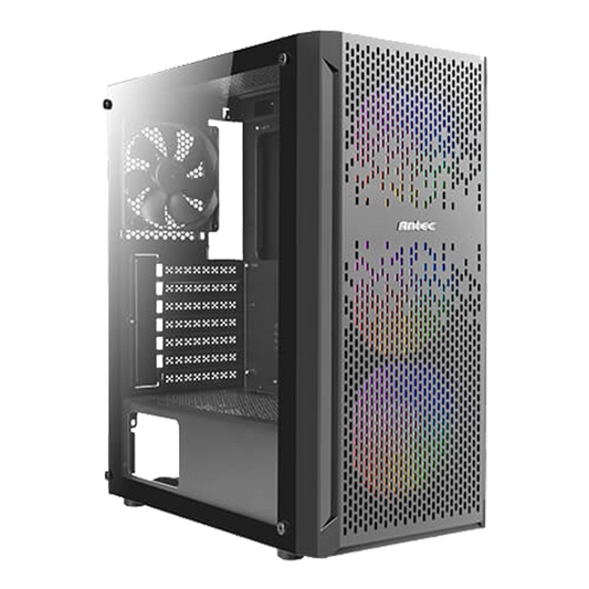 ANTEC NX290 MID TOWER CASE W/ TEMPERED GLASS SIDE PANEL, 3 RGB FANS (BLACK)