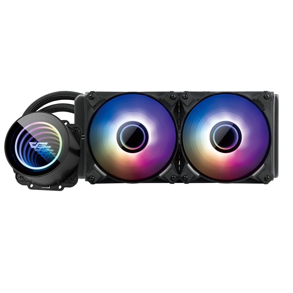 DARKFLASH TWISTER DX240 V2 ARGB AIO 240MM LIQUID CPU COOLER (LGA1700 READY) (BLACK)