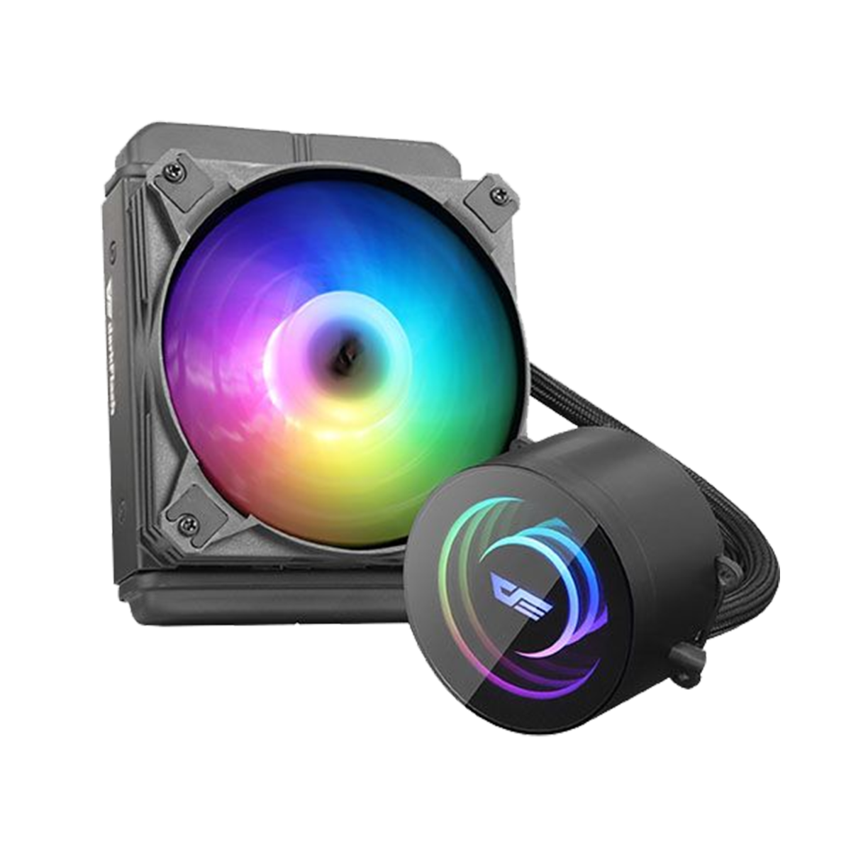 DARKFLASH TWISTER DX120 ARGB AIO 120MM LIQUID CPU COOLER (BLACK)