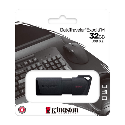 KINGSTON DATA TRAVELLER EXODIA M 32GB USB3.2 FLASH DRIVE BLACK