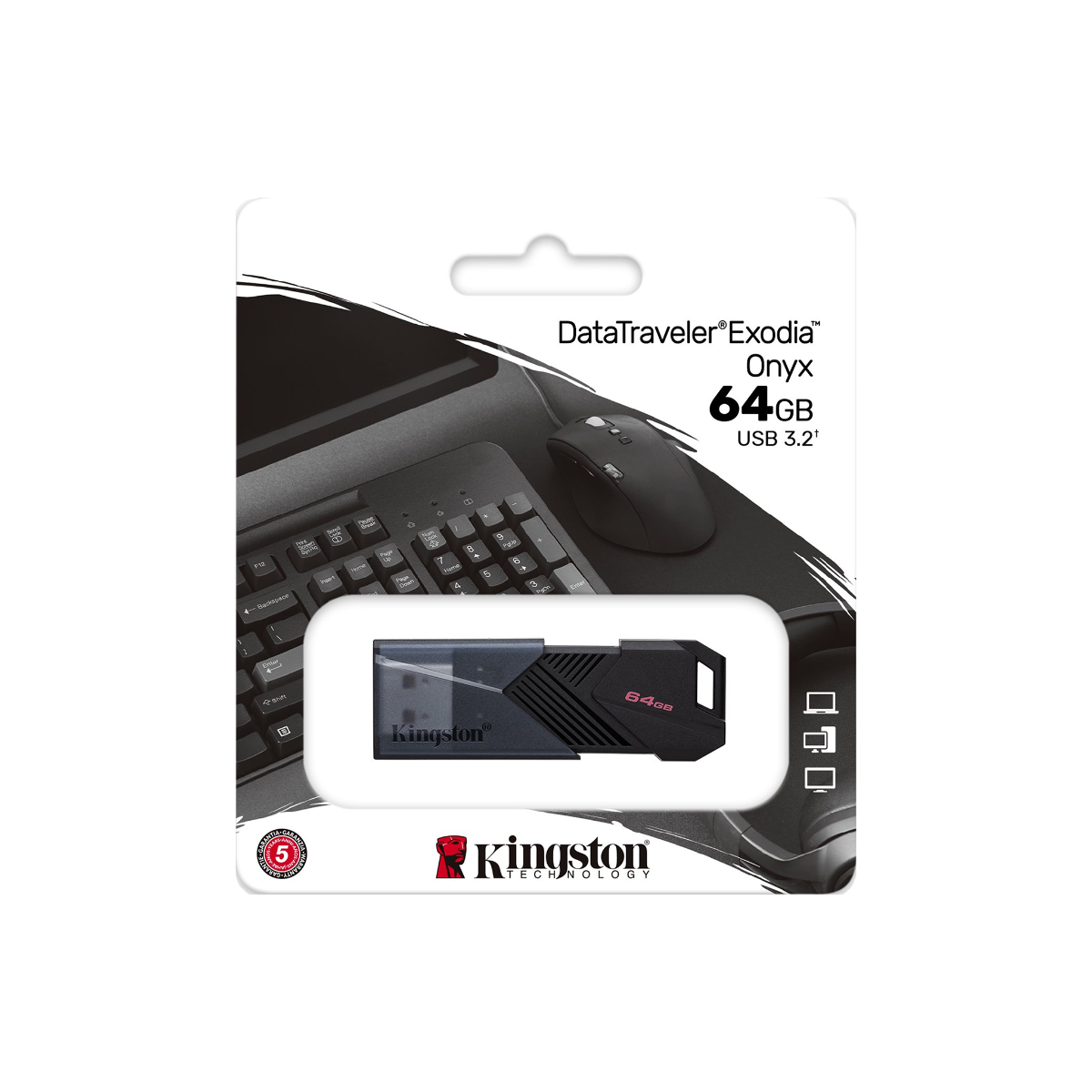 KINGSTON DATA TRAVELLER EXODIA ONYX 64GB USB3.2 FLASH DRIVE
