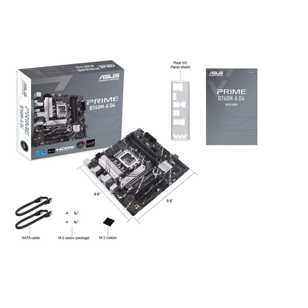 ASUS PRIME B760M-A 4DDR4 2XM.2 MOTHERBOARD (HDMI, DP)